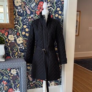 Cole Haan Black Quilted Trench Coat